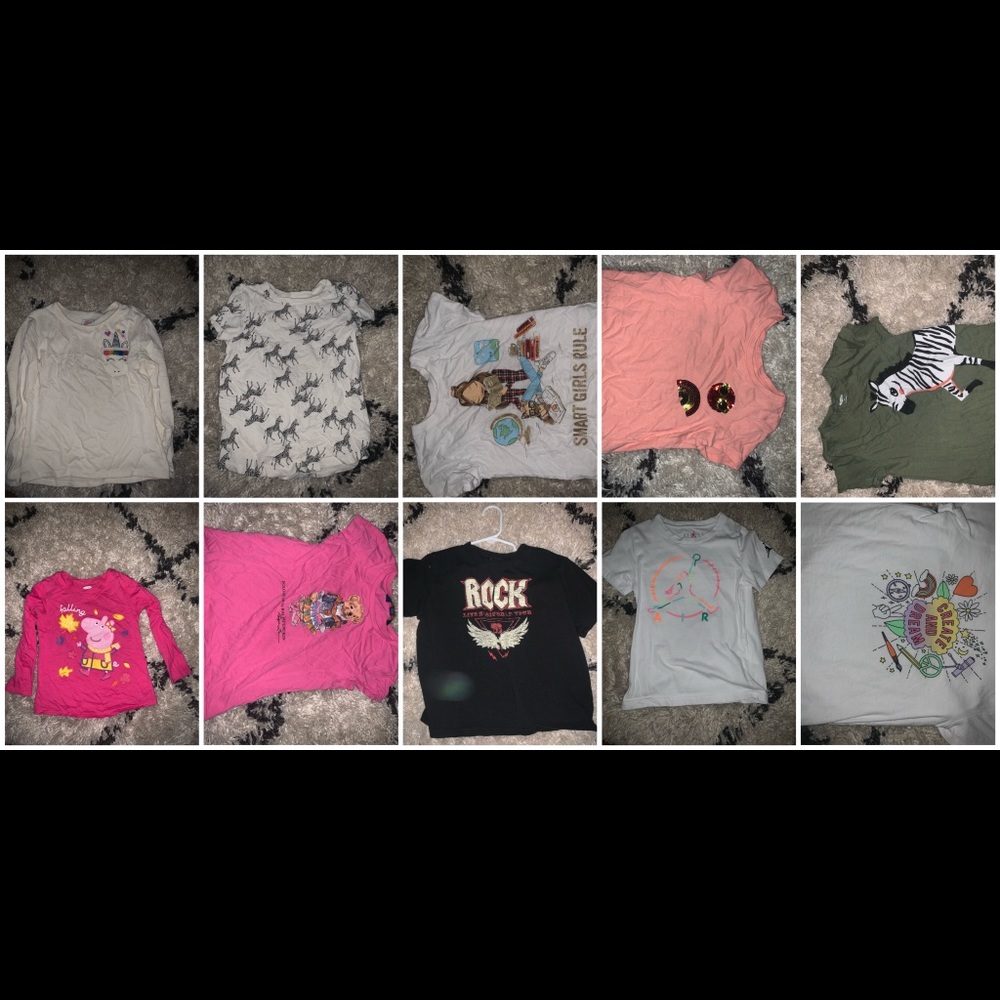 Little girls 10 shirt bundle